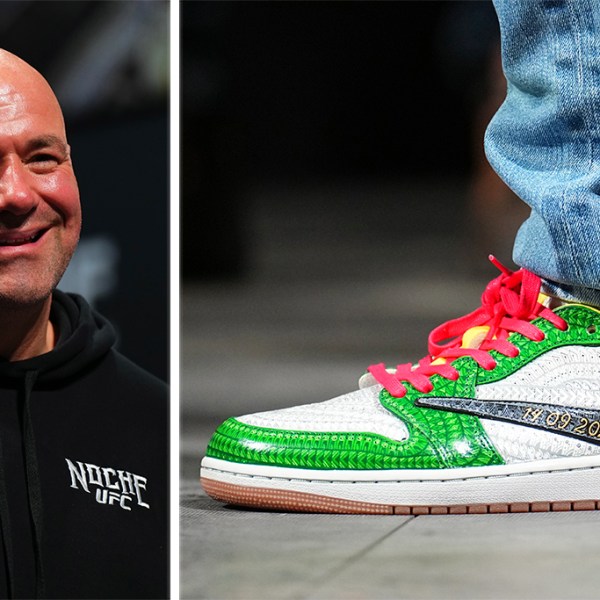 Dana White mặc quần áo Mexico-Inspired Travis Scott x Air Jordan 1s cho tháng Bảy UFC