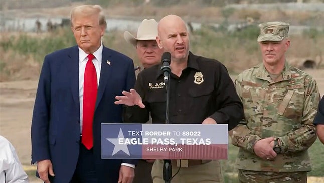 WATCH: Border Patrol union chief explodes on Biden in press conference with Trump