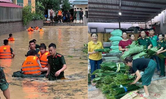 Tổng hợp những hình ảnh đẹp, ấm lòng tình quân dân trong cơn bão lũ ở miền Bắc