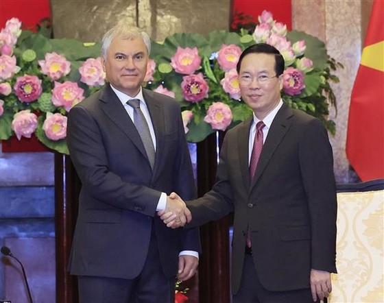 Vietnamese President welcomes Chairman of Russian State Duma