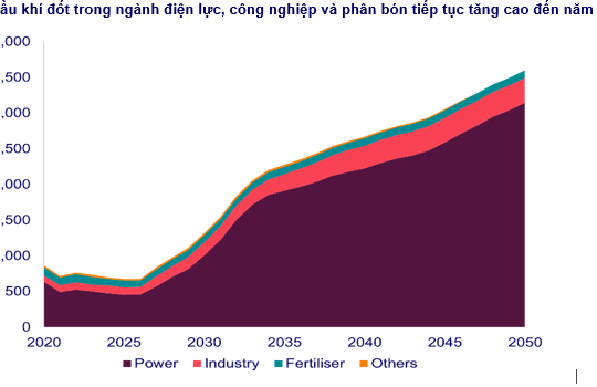 Nhu cầu về khí đốt của Việt Nam dự kiến tăng trung bình 12% mỗi năm và tăng gấp ba lần vào năm 2030