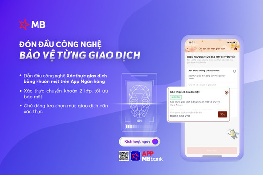 App MBBank: Xác thực khuôn mặt, an tâm chuyển tiền