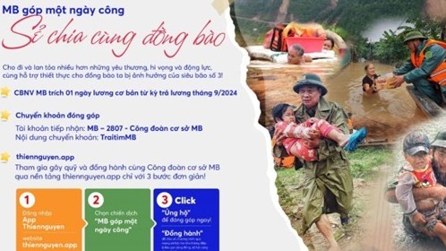 MB góp một ngày công, sẻ chia cùng đồng bào