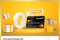 Miễn phí thường niên trọn đời với thẻ tín dụng quốc tế BAC A BANK MasterCard