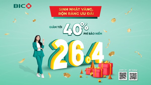 BIC ưu đãi tới 40% phí bảo hiểm