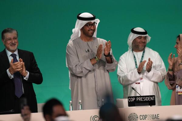 Delegates at UN COP28 climate talks in Dubai agree to ‘transition away’ from planet-warming fossil fuels