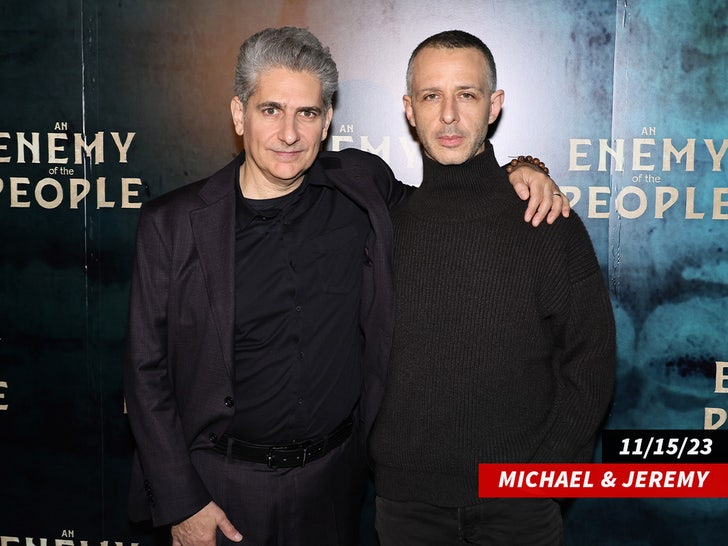 Jeremy Strong & Michael Imperioli Stay in Character ... During Climate Broadway Protest