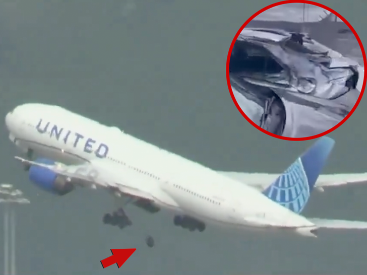 United Airlines Look Out Below!!! Tire Flies Off Boeing Jet, Smashes into Cars