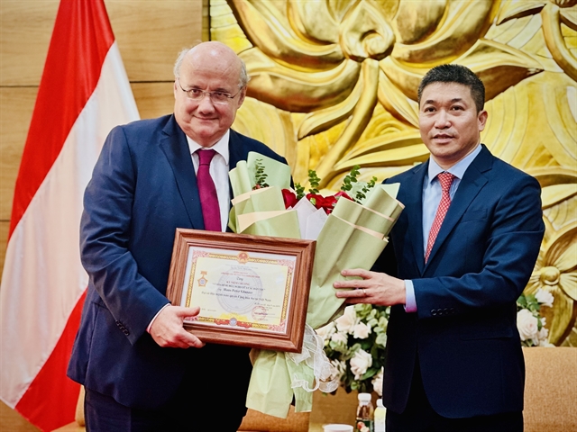 Austrian Ambassador to Việt Nam honoured with friendship insignia for contributions to bilateral ties