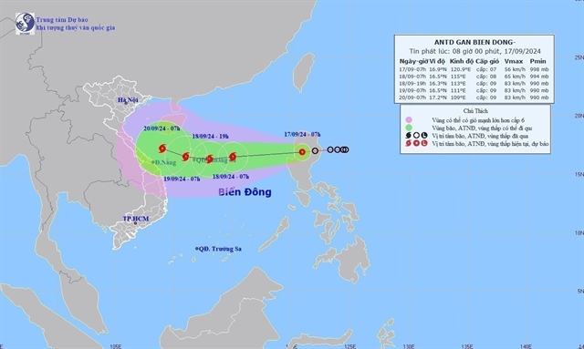 Tropical depression expected to enter East Sea, strengthen into storm