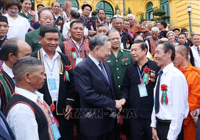 President lauds outstanding ethnic community representatives from border, sea, island areas