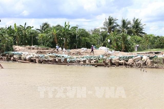 Bến Tre Province builds embankments to prevent river, coastal erosion