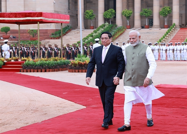 Indian PM Modi chairs welcome ceremony for Vietnamese PM