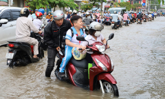 Người Cần Thơ chật vật trong ngày triều cường đạt đỉnh