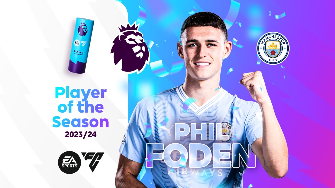 Foden thắng giải Cầu thủ hay nhất Premier League 2023/24