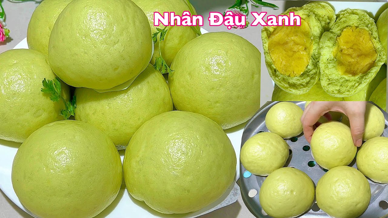 BÁNH BAO NGỌT- Bí quyết Ủ Bột Nhanh 15 Phút Gói Thật Dễ, Mềm Xốp Ngon- Pandan buns cake