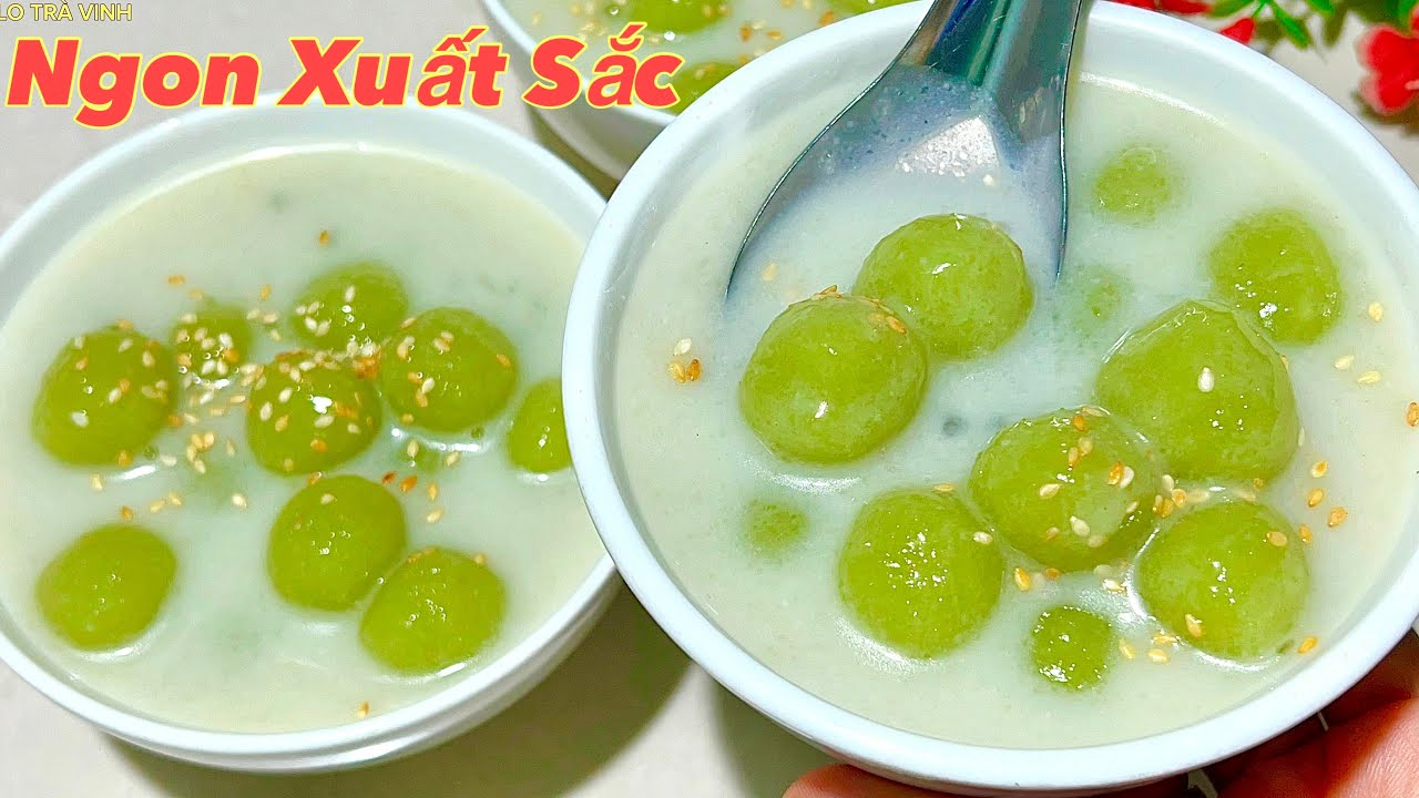 Thêm Món Chè Đặc Biệt Từ Khoai Mì Dẻo Dai Thơm Ngon Ăn Là Ghiền - Cassava balls pandan