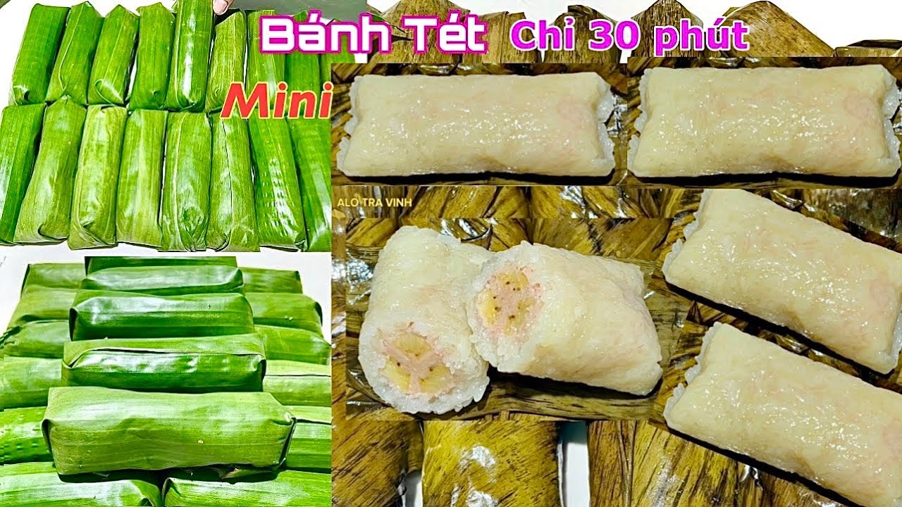 Bánh Tét Chuối Mini Dẻo Béo Thơm Ngon Nhanh Gọn Lẹ Không Cần Nấu- Banana sticky rice cake