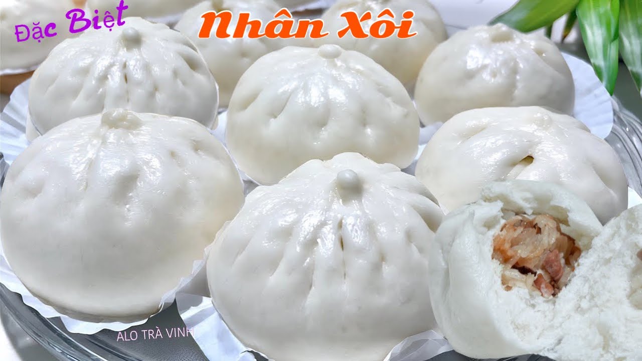 Kinh Nghiệm Làm BÁNH BAO Trắng Mềm Bông Xốp, Chỉ 1 Loại Bột Mì- Steamed Pork Sticky Buns