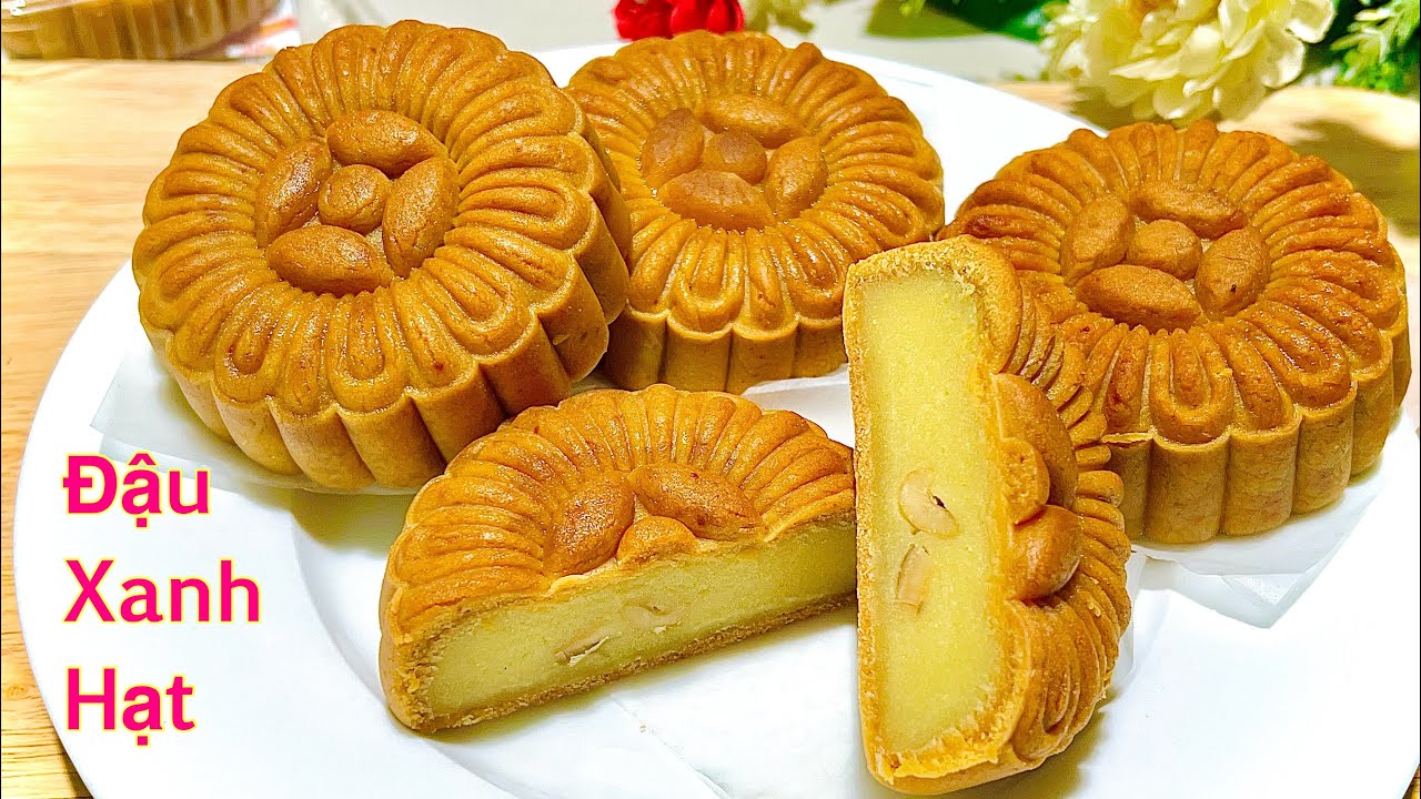 Bánh Trung Thu Nhân Đậu Xanh Hạt- Dễ Nhất- Ai Cũng Làm Được - Mung bean moon cake