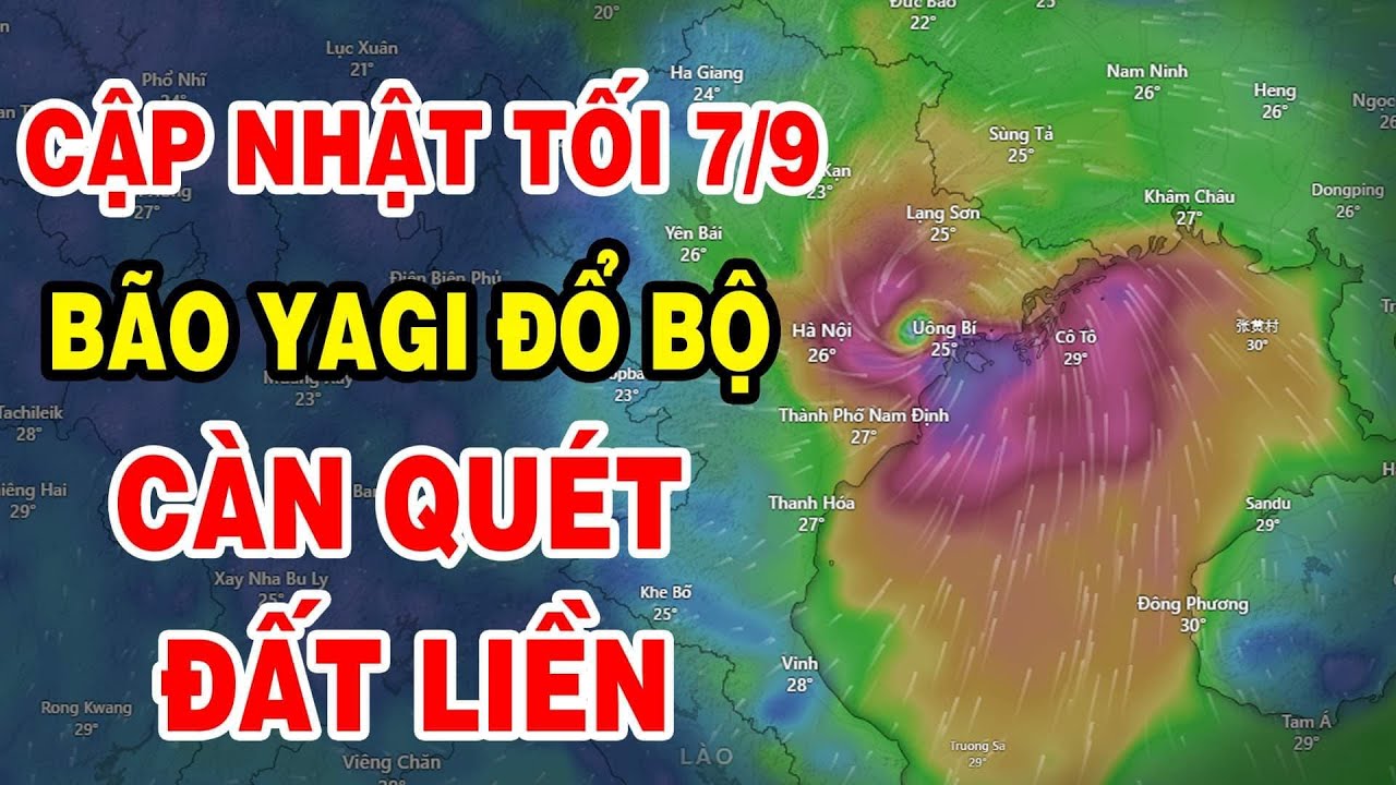 🔴TIN BÃO KHẨN CẤP TỐI 7/9: Siêu bão Yagi càn quét dữ dội Miền Bắc, sức tàn phá khủng khiếp