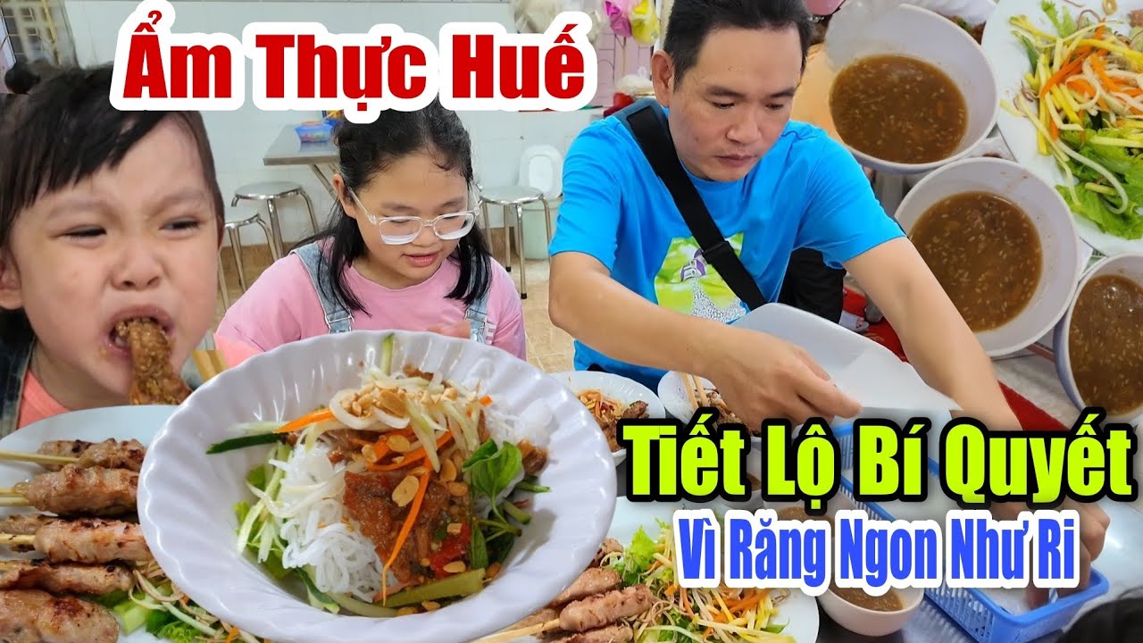 Ẩm Thực Huế: Tô Bún Thịt Nướng Thịt Nhiều Hơn Bún 30k, Nem Lụi 12k ...Sát Nách Hoàng Thành Huế.