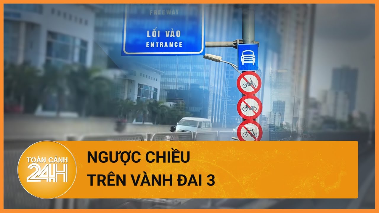 Bất chấp nguy hiểm đi xe máy ngược chiều trên đường vành đai 3 | Toàn cảnh 24h