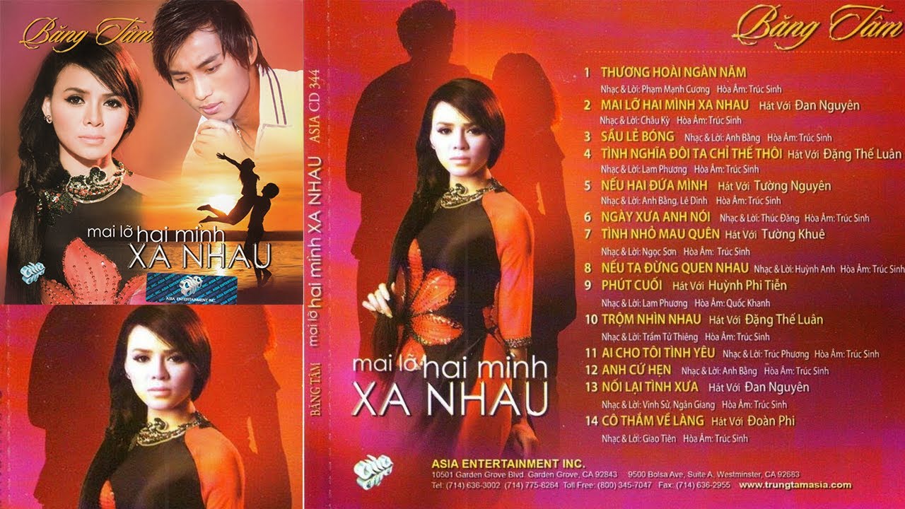 Mai Lỡ Hai Mình Xa Nhau - CD Băng Tâm | Asia CD 344 | Băng Tâm, Đan Nguyên, Đặng Thế Luân