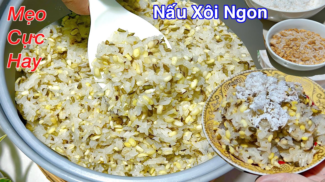 Biết MẸO này nấu XÔI BẰNG NỒI CƠM ĐIỆN Cực Ngon rất đơn giản - Sticky mung beans