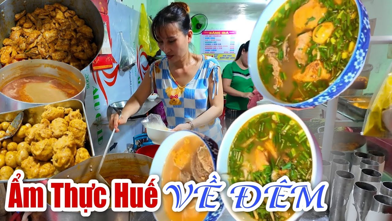 Ẩm Thực Huế Về Đêm: Mê Mẫn Tô Bánh Canh Bột Xắt Giá Bình Dân Ngay Trung Tâm TP.Huế.