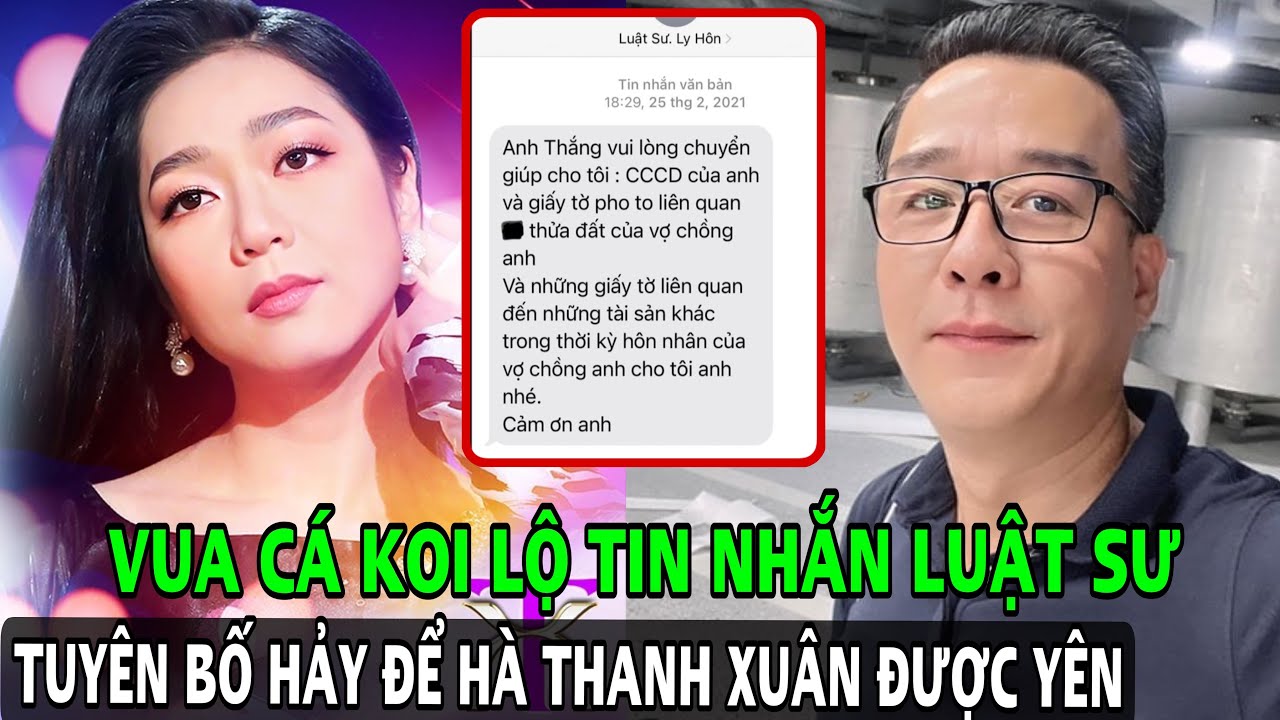 "Vua cá Koi" lộ tin nhắn với luật sư "dằn mặt" CĐM. Tuyên bố Hãy để Hà Thanh Xuân được yên