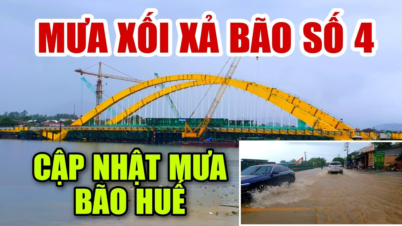 HUẾ MƯA XỐI XẢ TRƯỚC BÃO SỐ 4  NHIỀU NƠI NGẬP ÚNG