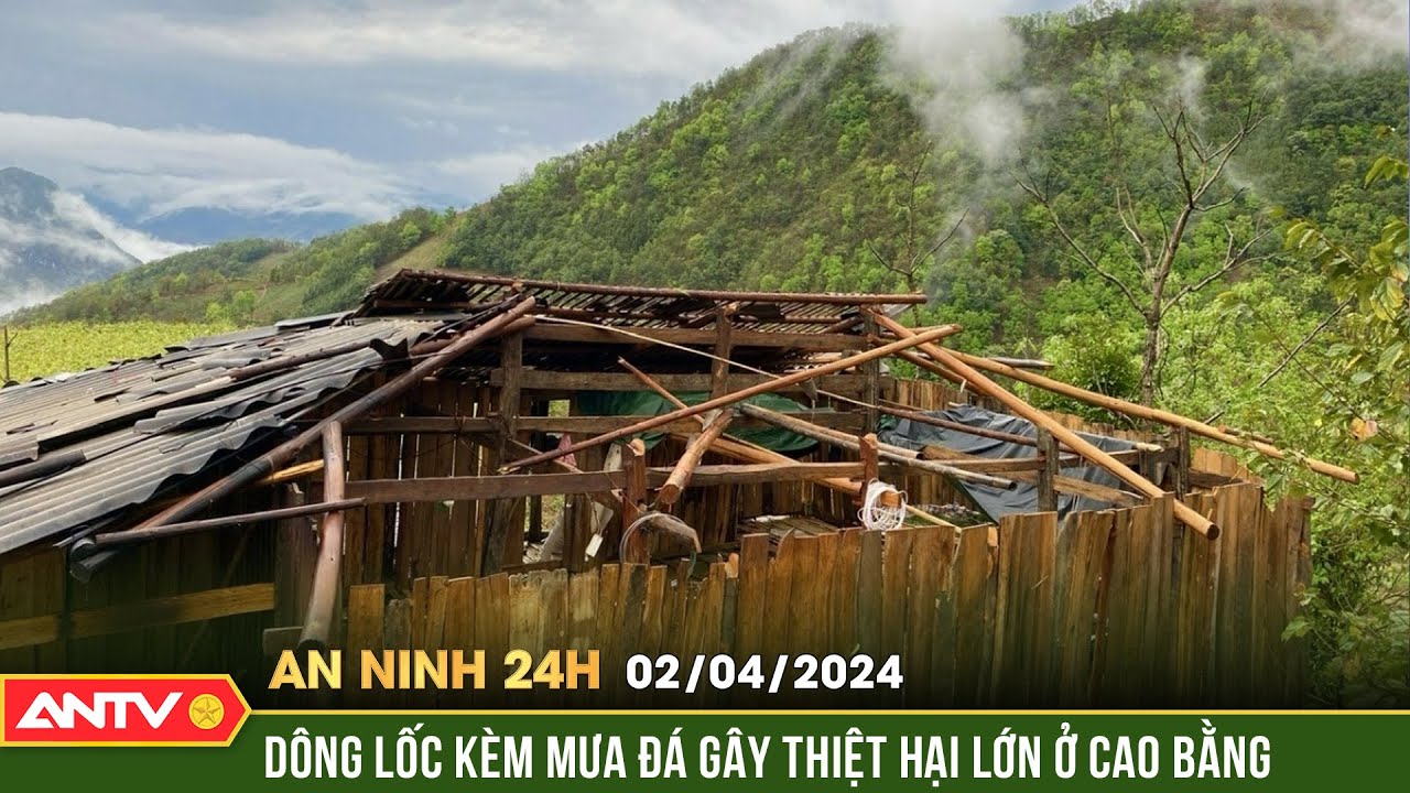 An ninh 24h ngày 2/4: Dông lốc kèm mưa đá làm tốc mái hơn 570 nhà dân ở Cao Bằng | ANTV