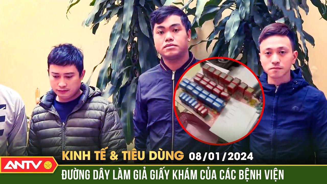 Bản tin kinh tế và tiêu dùng ngày 8/1: Triệt xóa đường dây làm giả giấy khám của các bệnh viện |ANTV