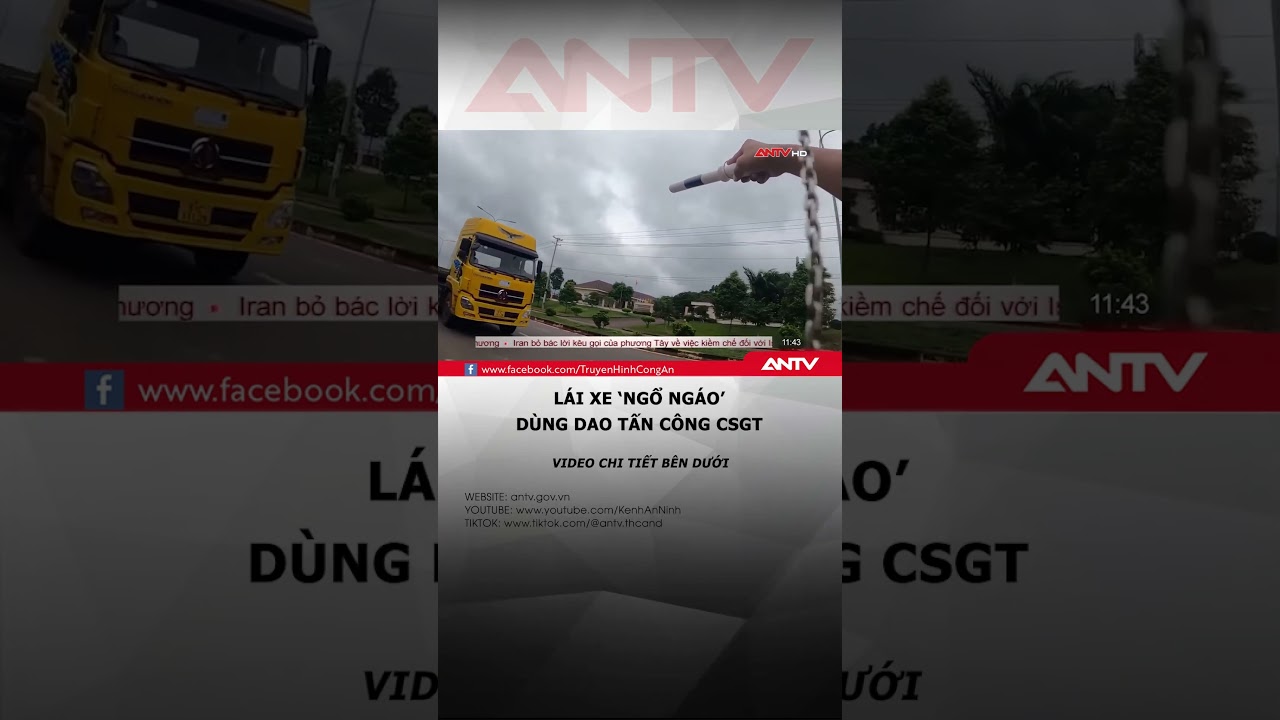 Bị chặn xe, côn đồ móc dao chống trả cảnh sát giao thông #antv #shorts #tintuc #giaothong