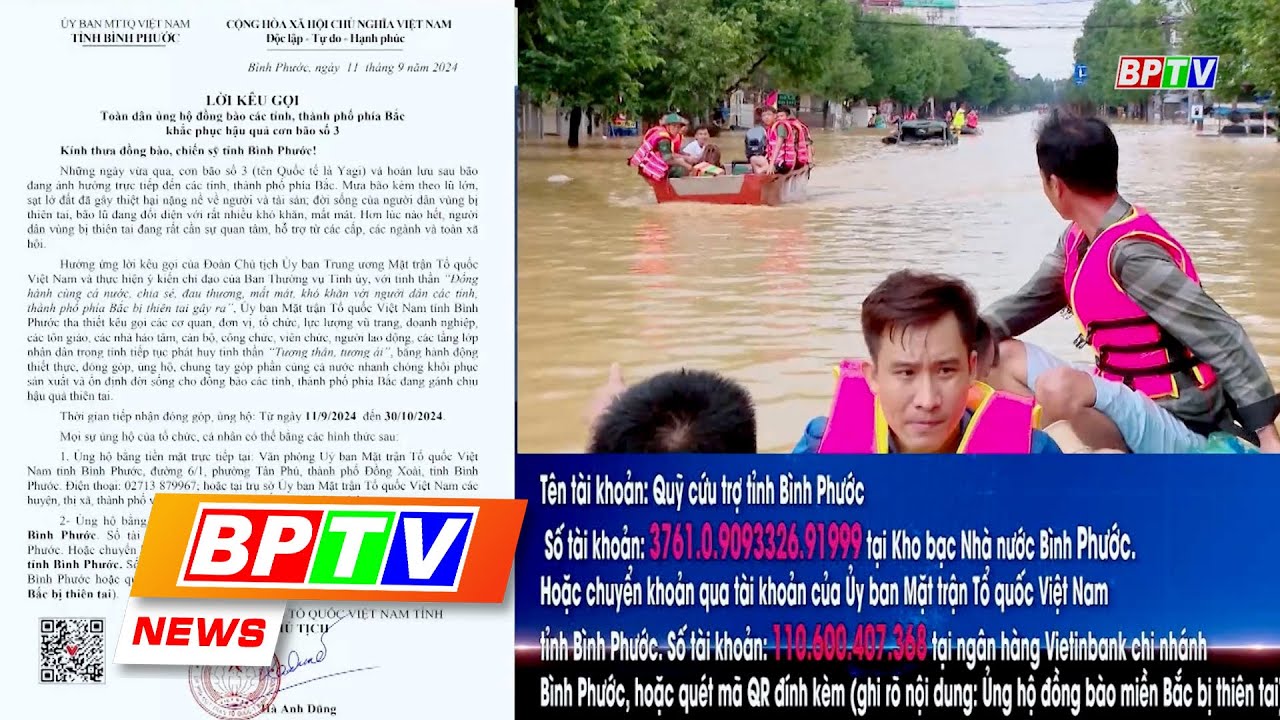 BPTV NEWS 12-9-2024: Binh phuoc provides 5 billion VND in aid to flood-stricken communities