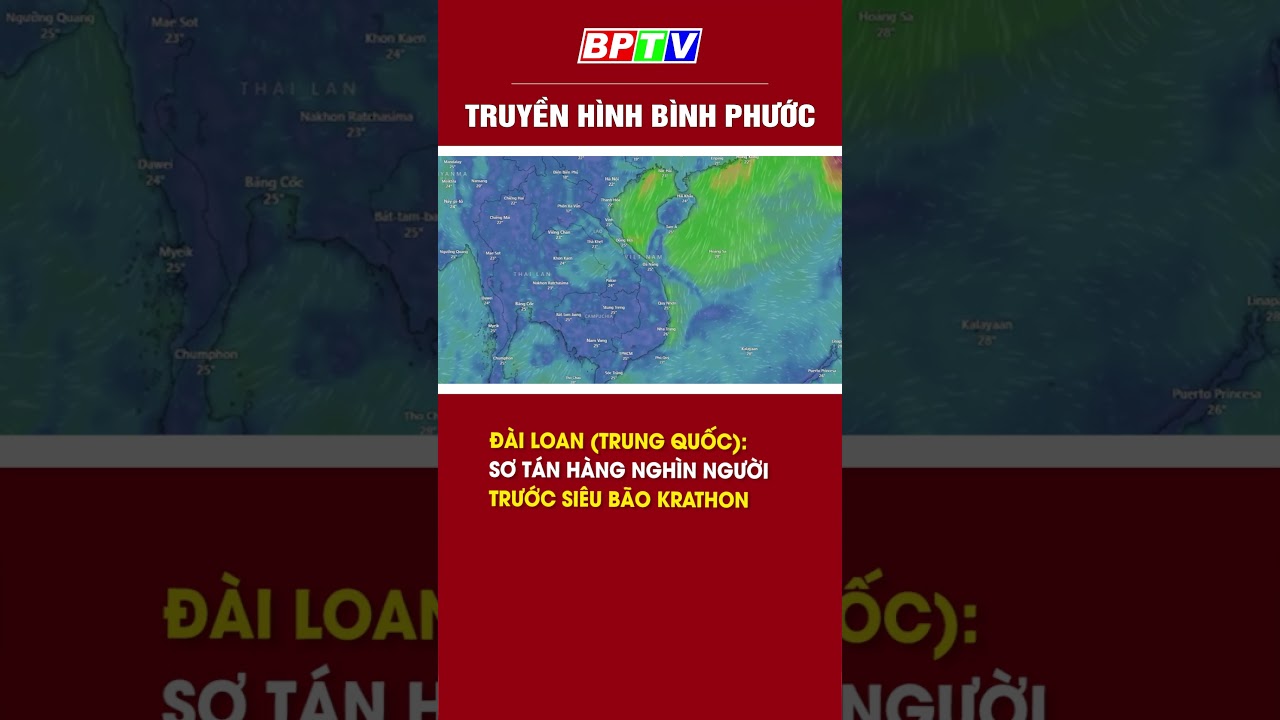 Đài Loan (Trung Quốc): Sơ tán hàng nghìn người, trước siêu bão Krathon #shorts  | BPTV