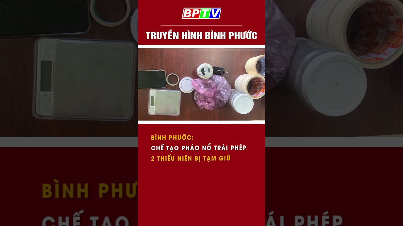 Bình Phước: Liều lĩnh chế tạo pháo nổ trái phép, 2 thiếu niên bị tạm giữ #shorts  | BPTV