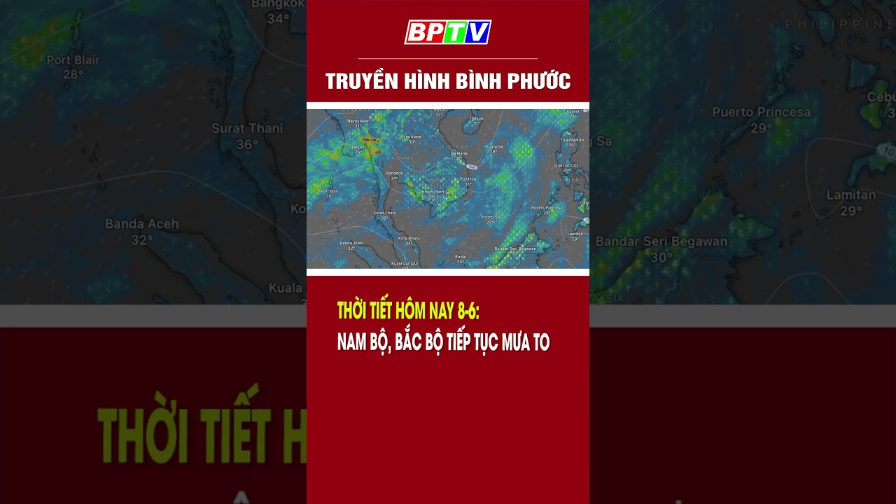 Thời tiết hôm nay 8-6: Nam Bộ, Bắc Bộ tiếp tục mưa to #shorts  | BPTV