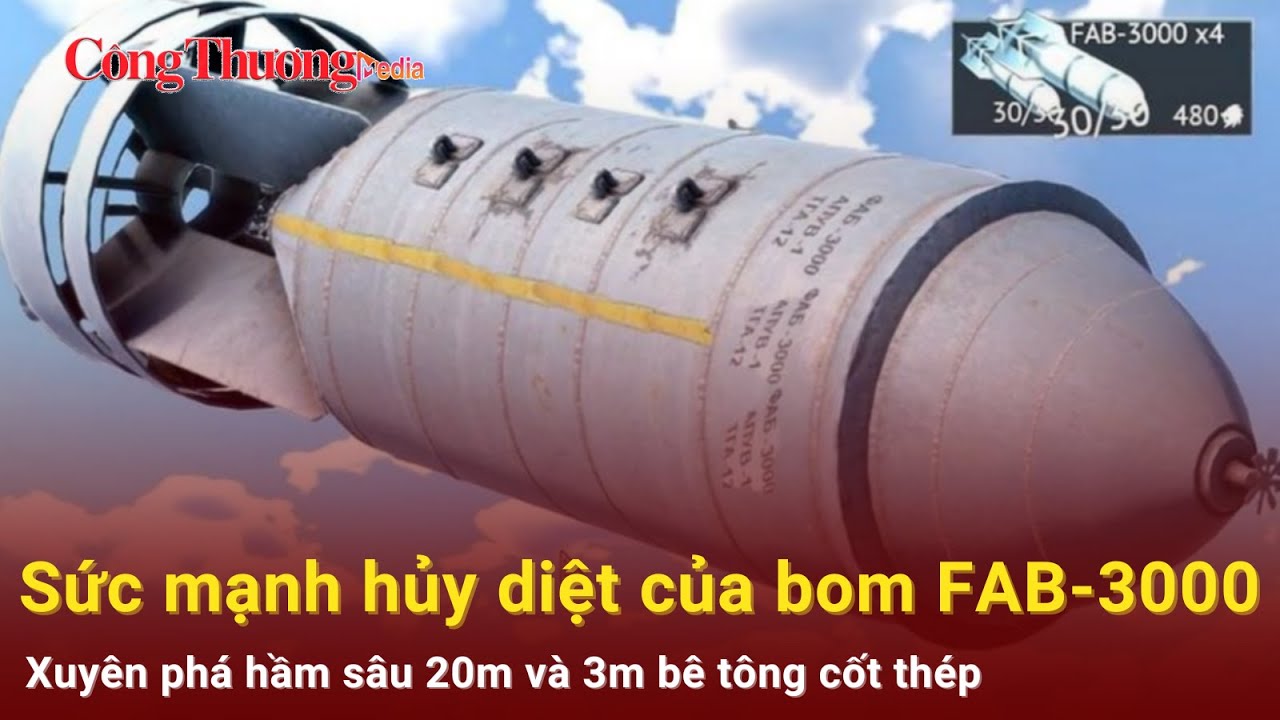 Sức mạnh hủy diệt của bom FAB-3000, xuyên phá hầm sâu 20m và 3m bê tông cốt thép | Báo Công Thương