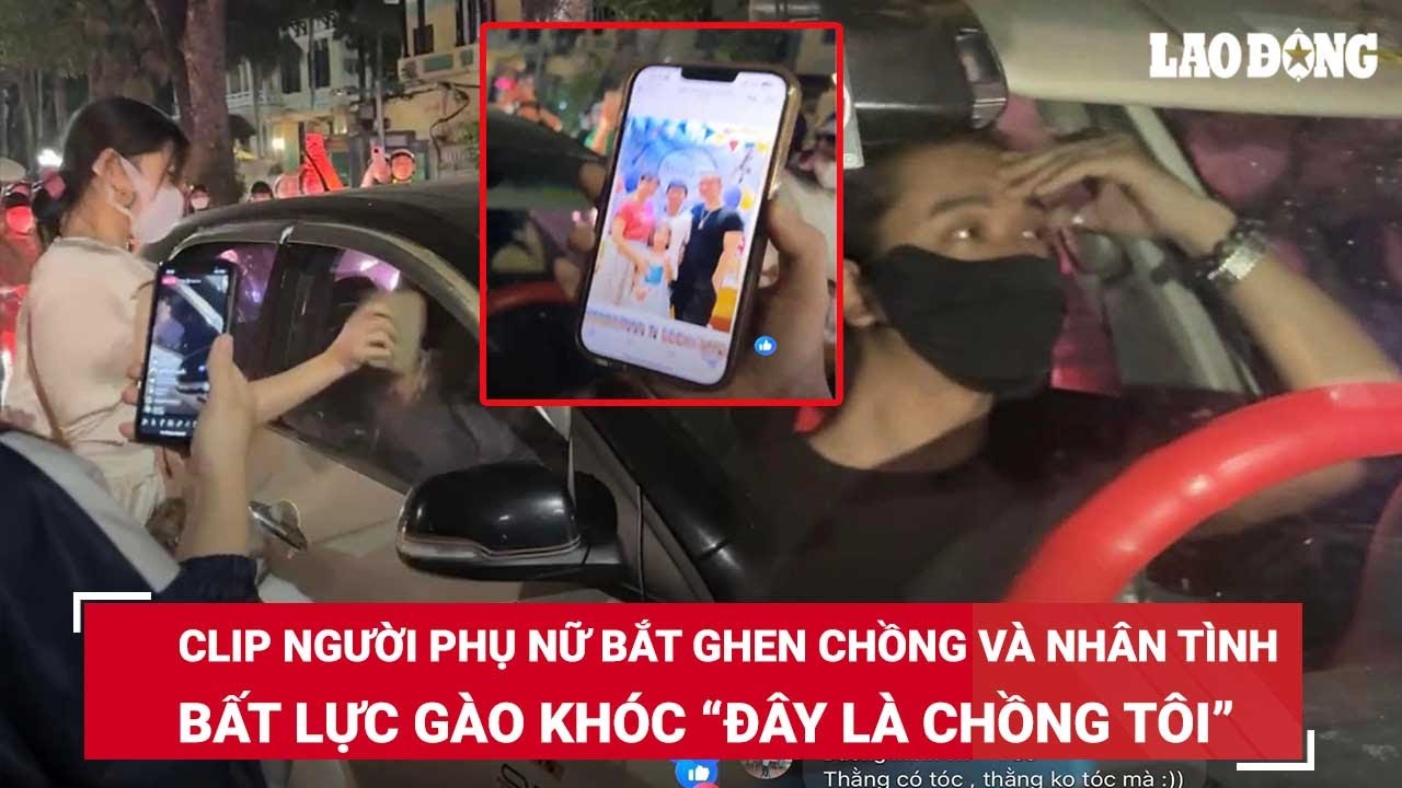 Trưa 14/4. Clip người phụ nữ bắt ghen chồng, cầm gạch đập cửa, bất lực gào khóc “đây là chồng tôi”