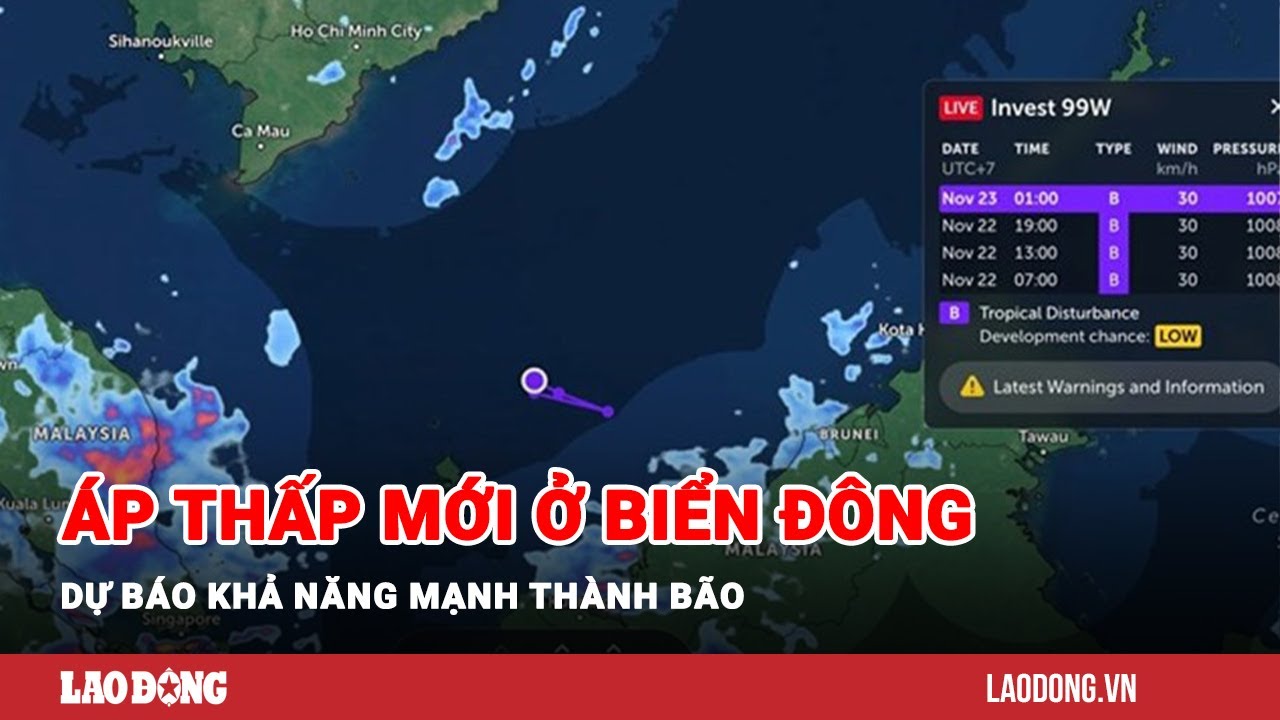 Tin tức 24h: Dự báo khả năng mạnh thành bão của áp thấp mới ở Biển Đông| Báo Lao Động