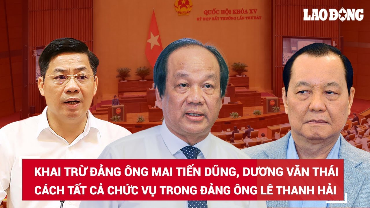 Khai trừ Đảng ông Mai Tiến Dũng, Dương Văn Thái, cách tất cả chức vụ trong Đảng ông Lê Thanh Hải