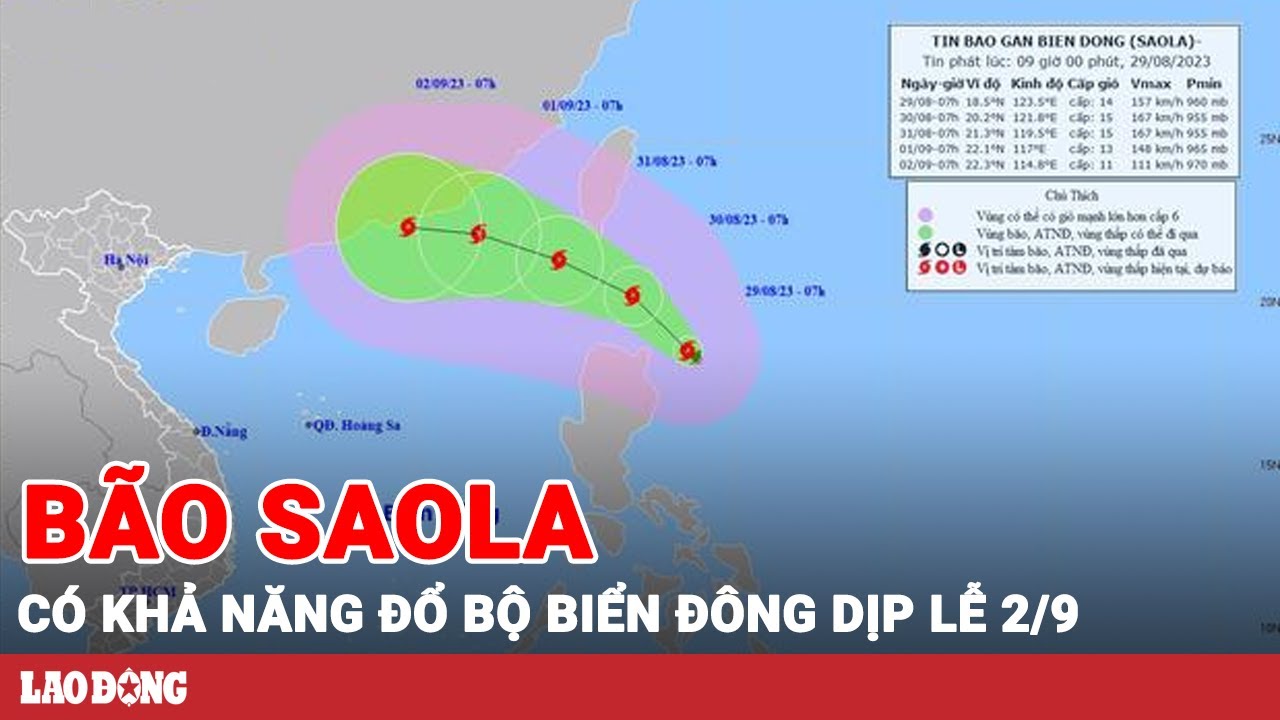 Bão Saola rất mạnh, giật cấp 17 áp sát Biển Đông | BLĐ