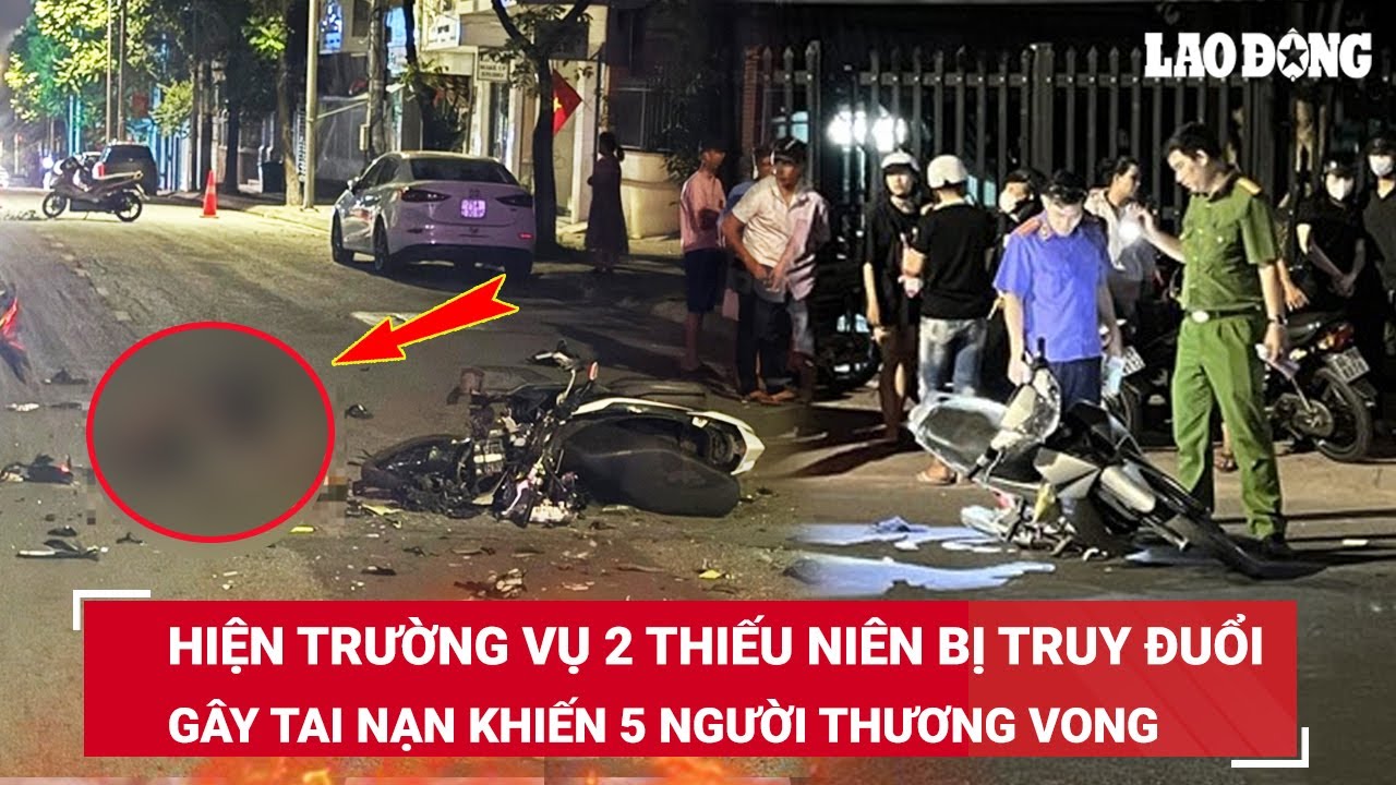 Tối 3/4. Hiện trường vụ 2 thiếu niên bị truy đuổi, gây tai nạn khiến 5 người thương vong | BLĐ