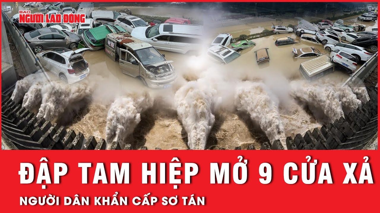 Mưa lũ kỷ lục đập Tam Hiệp mở 9 cửa xả, nước tràn về khiến cho tủ lạnh còn nổi lềnh bềnh