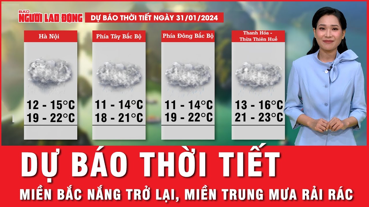 Dự báo thời tiết 31-1: Miền bắc có nắng nhưng nhưng chưa hết lạnh, miền Trung mưa rải rác | Tin tức