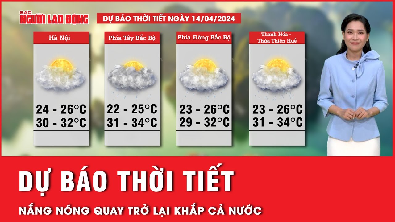 Dự báo thời tiết 14-4: Nắng nóng bao trùm khắp cả nước, nhiệt độ cao nhất gần 40 độ C | Tin tức