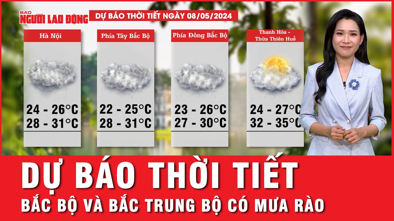 Dự báo thời tiết 8-5: Bắc bộ và Bắc Trung bộ có mưa rào, Nam bộ nắng nóng | Tin tức