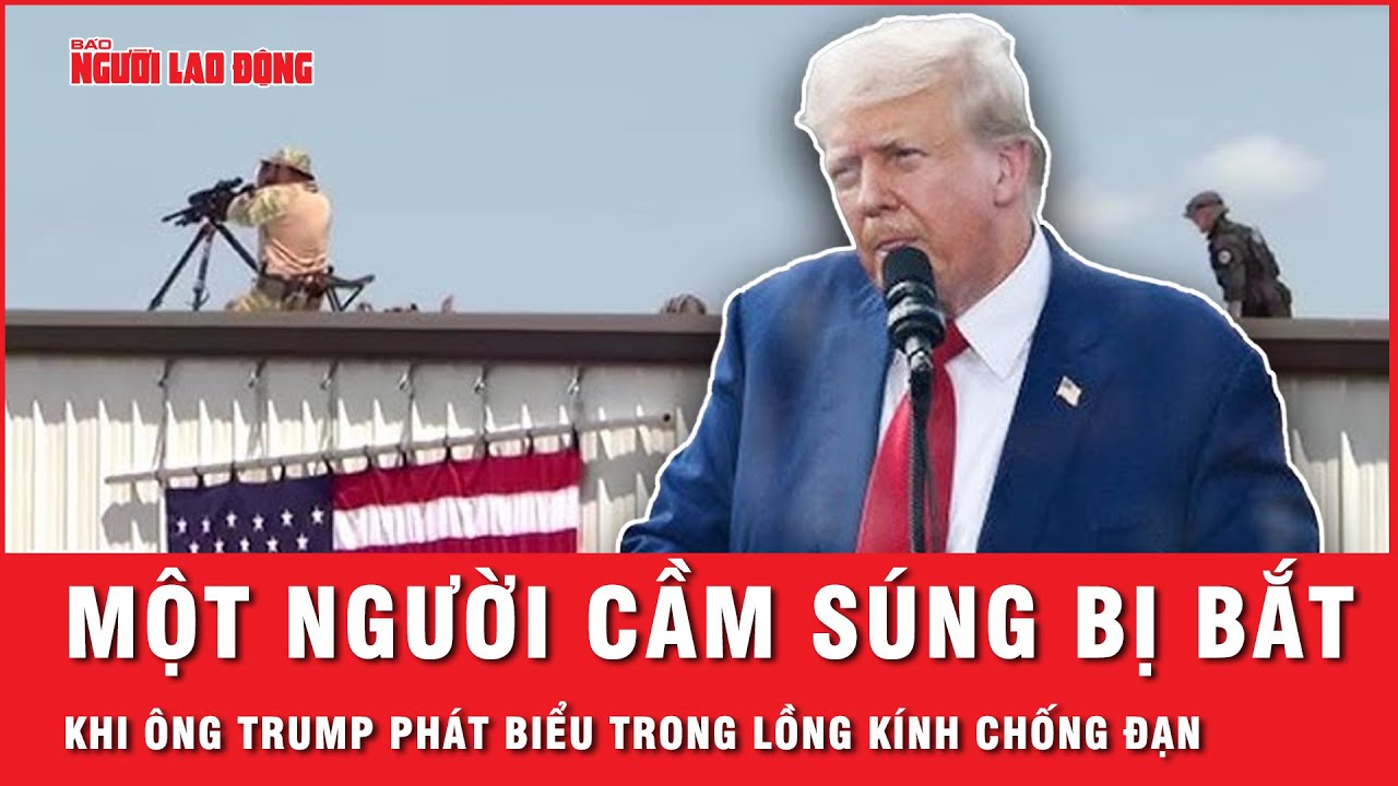 Một người đàn ông cầm súng bị bắt, khi ông Trump phát biểu trong lồng kính chống đạn ở Carolina